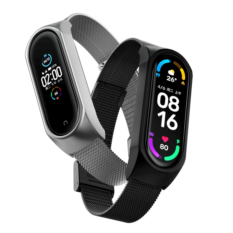 Браслет из нержавеющей стали для Xiaomi Mi Band 3 4 5 6 | Электроника