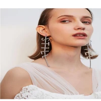 fashion shiny crystal pendant womens earrings letter combination pendant earrings wedding party accessories earrings
