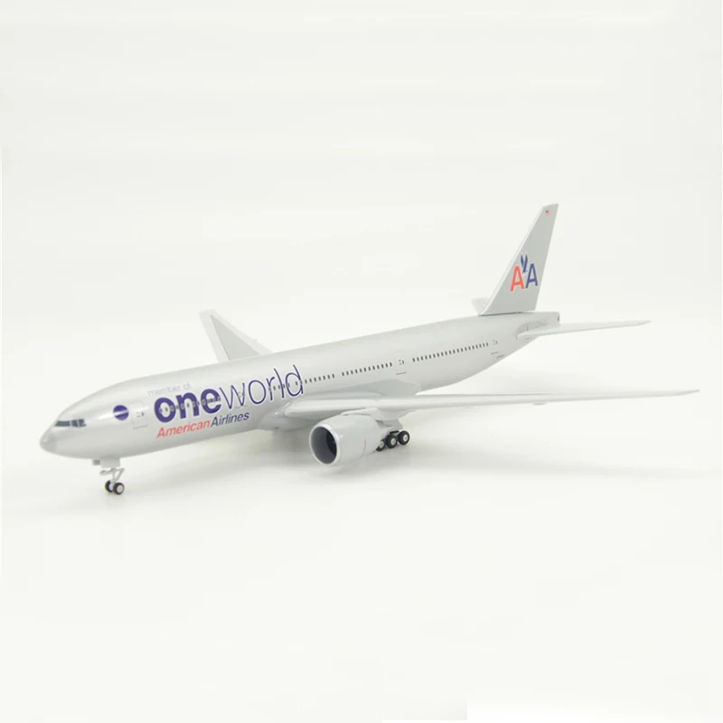 

1:200 Simulation Boeing B777-200 American Airlines Passenger Aircraft With Landing Gear Assembling A New Aircraft Model