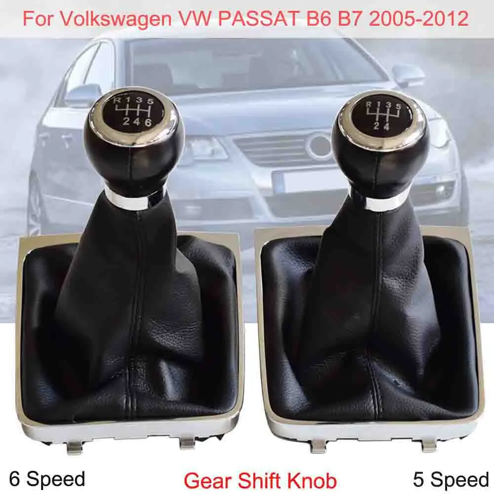 Ручная рукоятка ручной рычаг с чехлом для Volkswagen VW Passat B6 B7 2005-12 5 6 скоростей