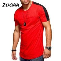 zogaa t shirts men summer hot sale trendy mens plus size patchwork striped personality fashion boys short sleeve tops all match