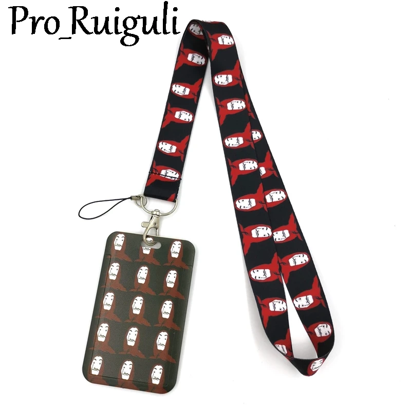 

House of Paper Money Heist Creative Lanyard Card Holder Student Hanging Neck Phone Lanyard Badge Subway Access Card Accessories