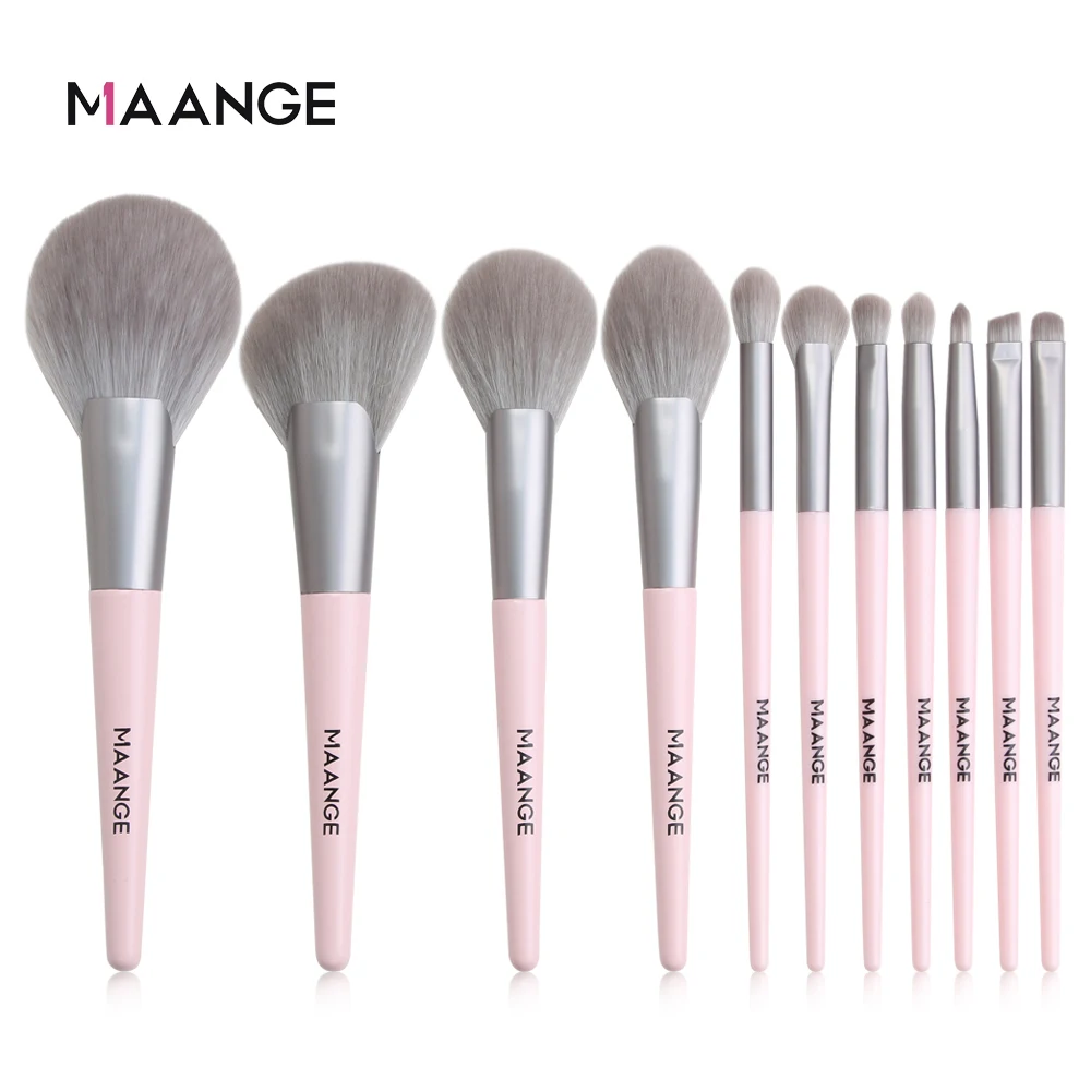 

MAANGE 11pcs Pink Makeup Brushes Set Foundation Powder Blush Eyeshadow Concealer Lip Eye Make Up Brush Cosmetics Beauty Tools