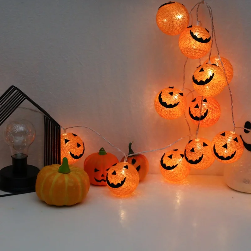 6 м 40 огней Хэллоуин улыбка светодиодный свет гирлянда оранжевая бутылка