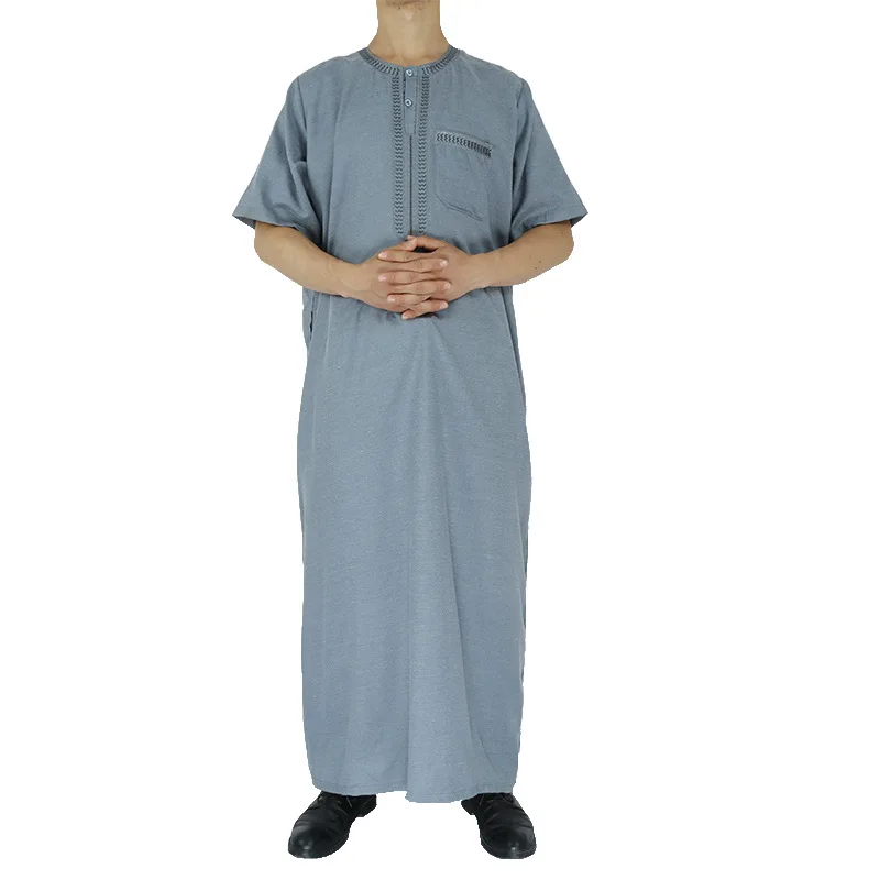 

Мусульманская одежда для мужчин, мусульманская Модная белая молитвенная повседневная одежда с длинным рукавом, платье Eid Mubarak Abaya