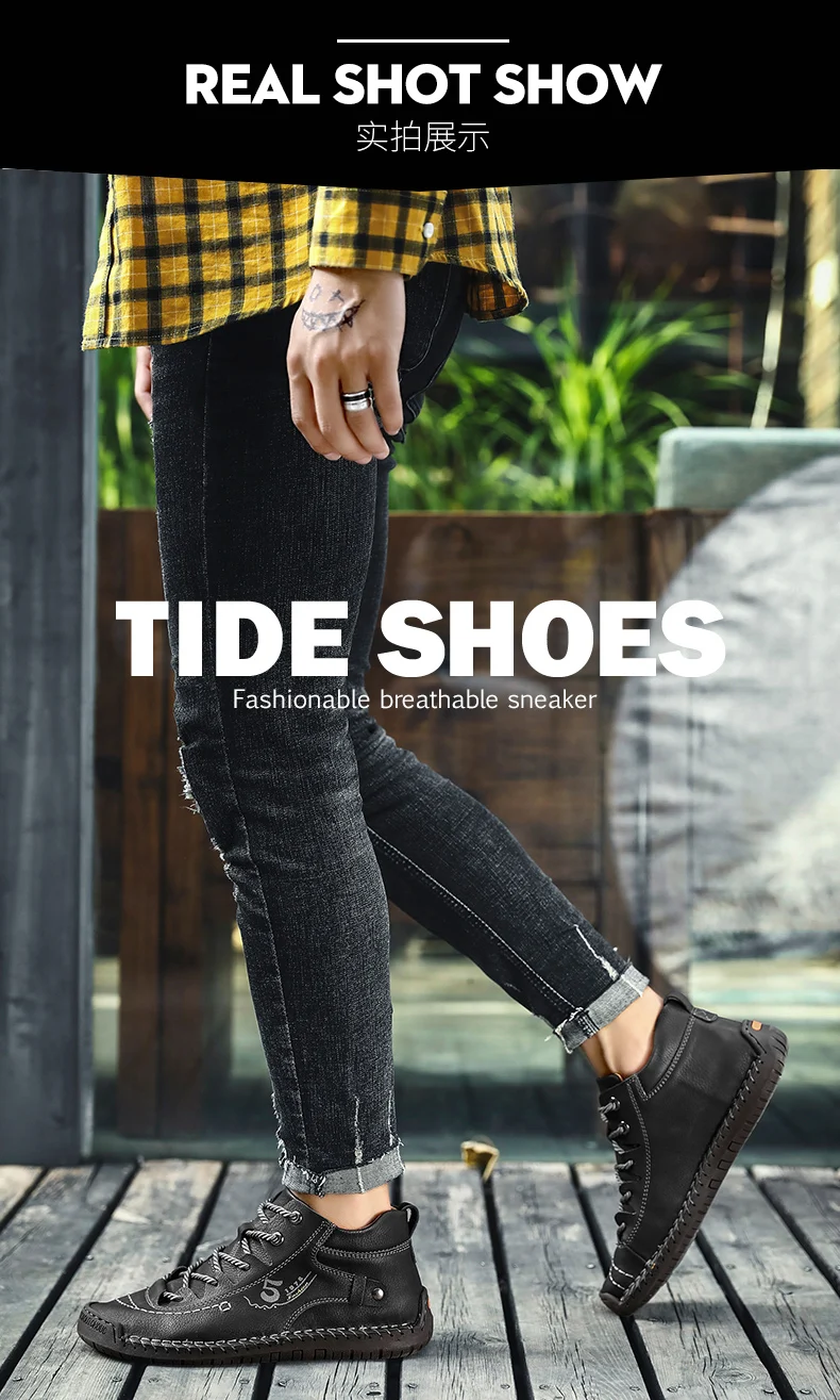 Plus Size Winter Men Shoes Casual Split Leather Shoes Men Loafers Super Comfort Snow Shoes Men Flats Hot Sale Moccasins Shoes