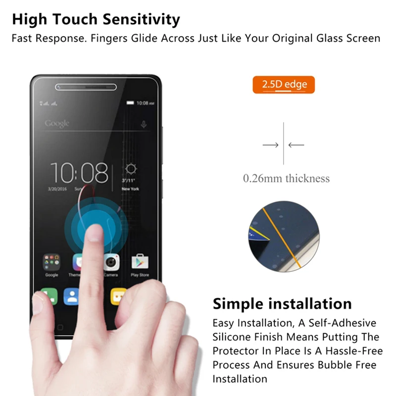 Закаленное стекло 9H HD для Lenovo K3 K4 Note закаленное Vibe K5 Plus Play на Z5 Pro | Мобильные