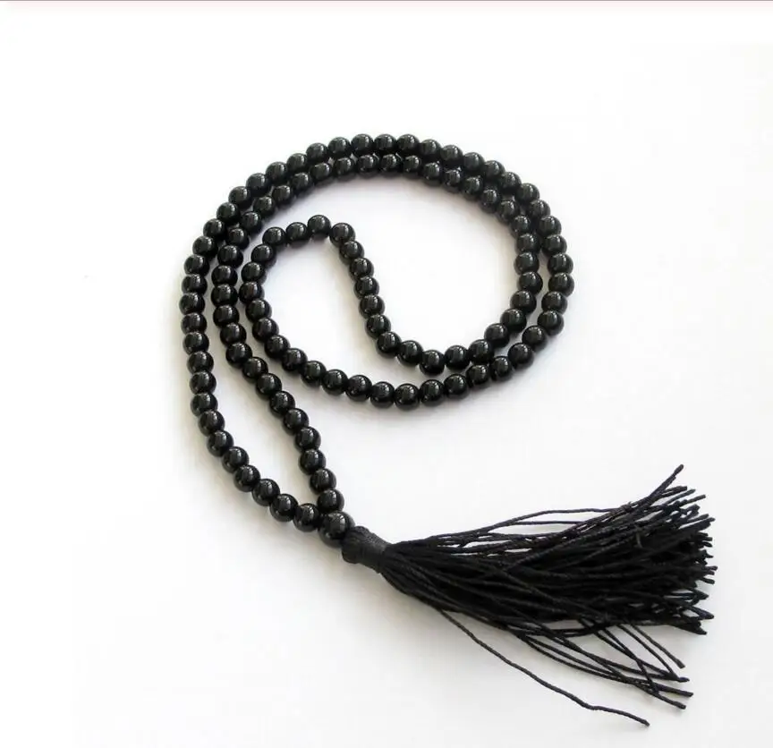 Бесплатная доставка 6 мм 108 черные бусины из агата тибетская буддийская молитва