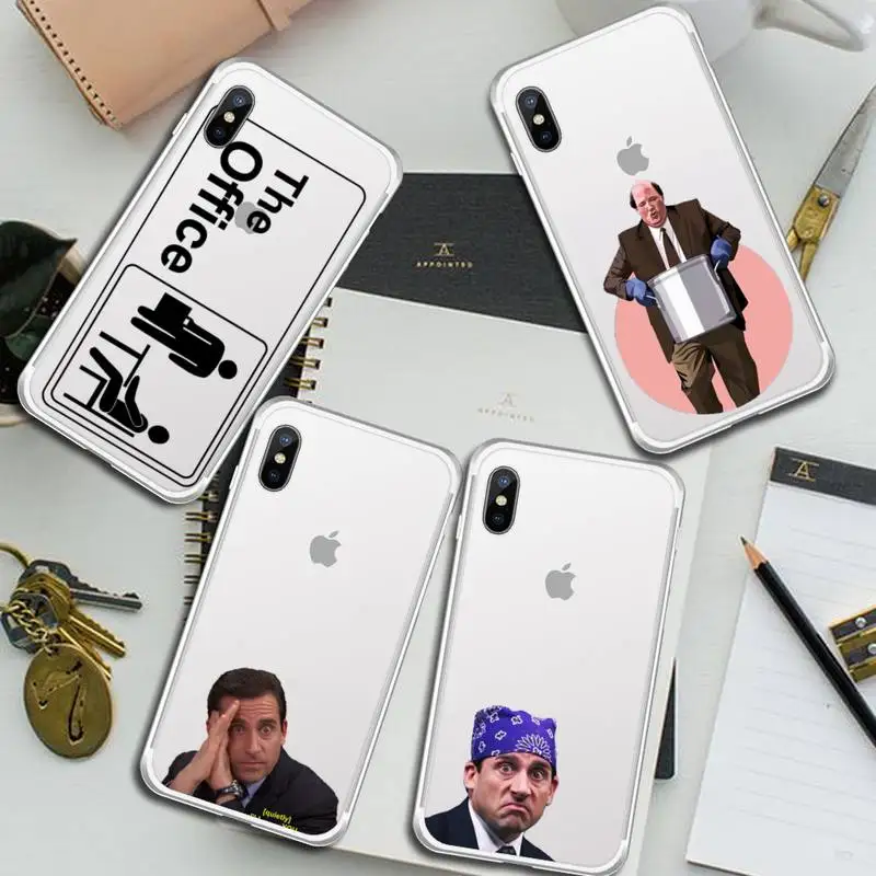 

The Office Phone Case Transparent for iPhone 6 7 8 11 12 s mini pro X XS XR MAX Plus