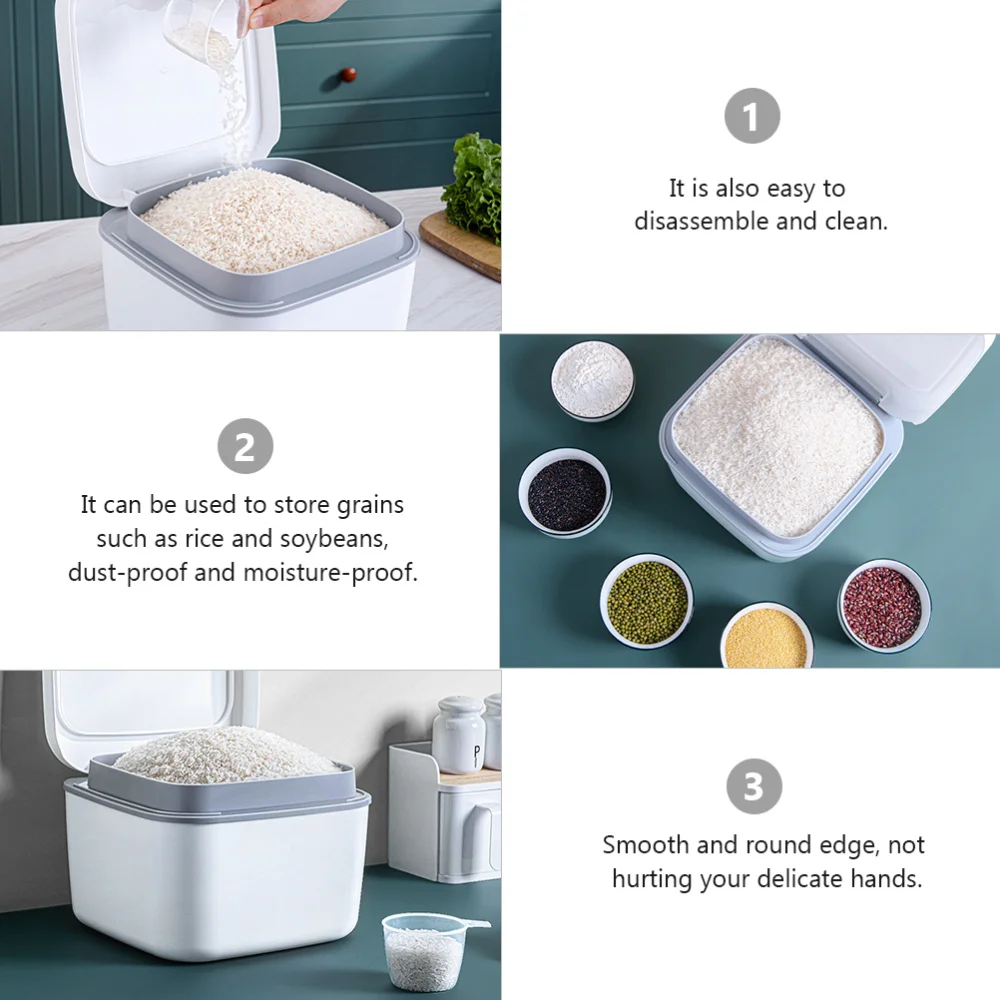 1Pc Rice Storage Container with Lid Grain Flour Dispenser Moisture-proof Bin Box | Дом и сад