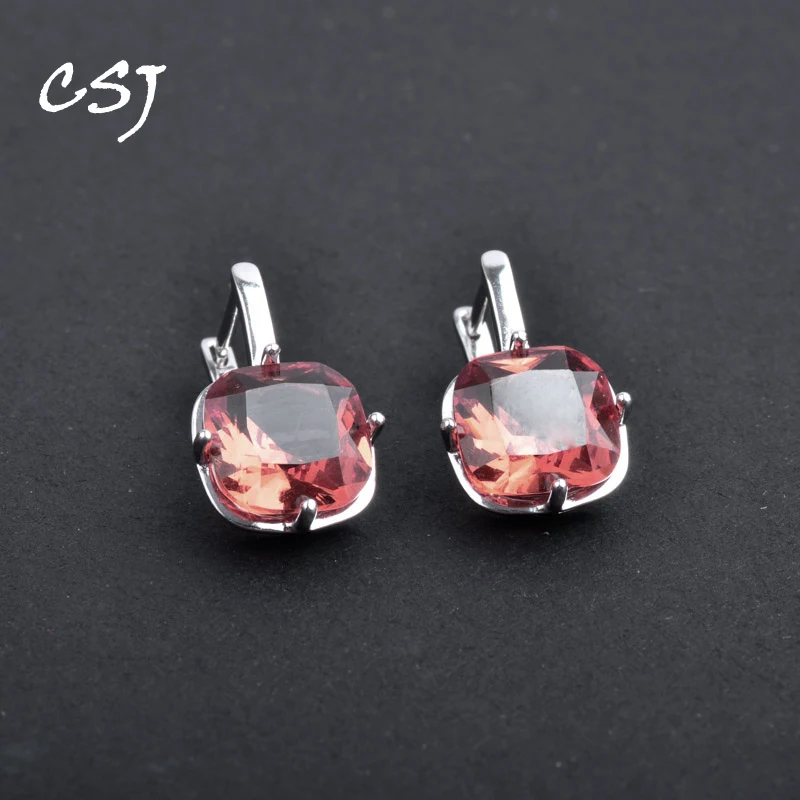 Женские Элегантные сережки из зултанита CSJ 14 к Золотая Подушка 10 мм ювелирное