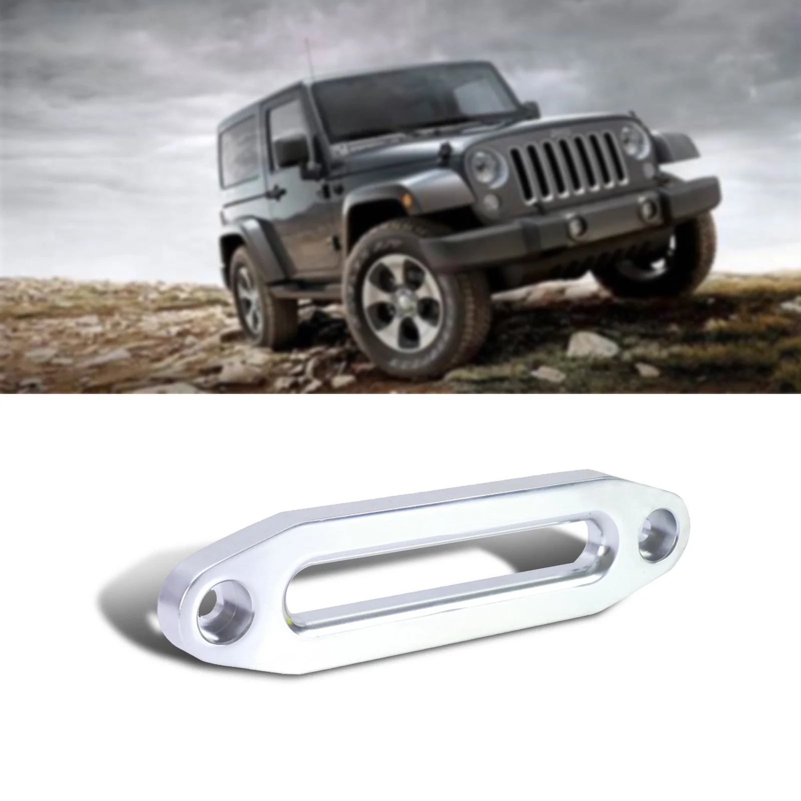 

4000LBS Synthetic Winch Rope Guide Silver Hawse Aluminum Hawse Fairlead for Off Road 4Wd Rope Silver Rope Guide Wire Guide