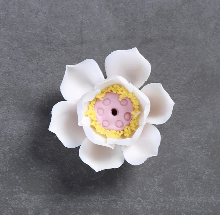 

Ceramic White Lotus Incense Burner Home Decor Incense Stick Holder Handmade Buddhist Aromatherapy Censer Use In Office Teahouse