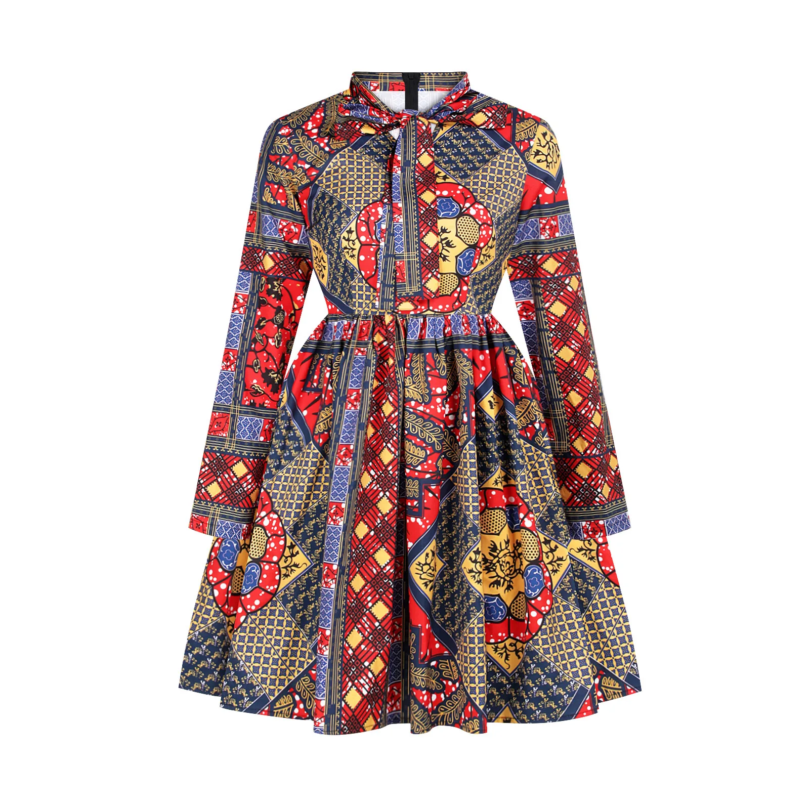

2021 Polyester Spring Summer Midi Dress Ladies African Elegant Dashiki Print African Dresses For Women Robe Africa Clothing