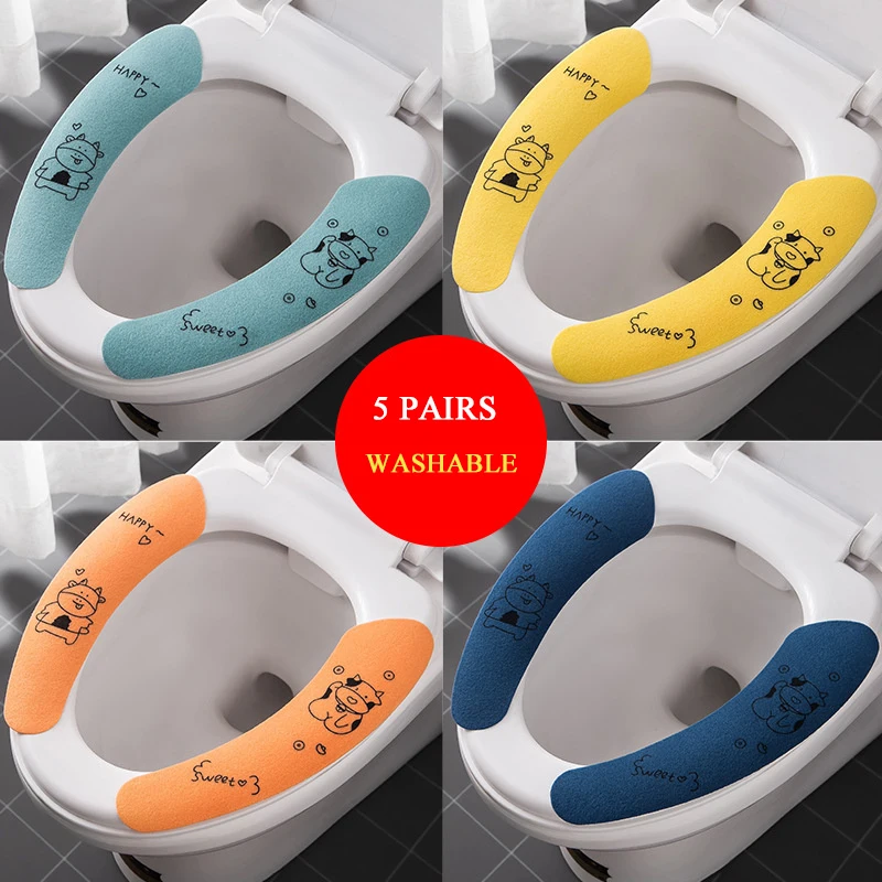 

Стильная наклейка на сиденье унитаза с рисунком, бытовой многоразовый мягкий чехол на сиденье унитаза