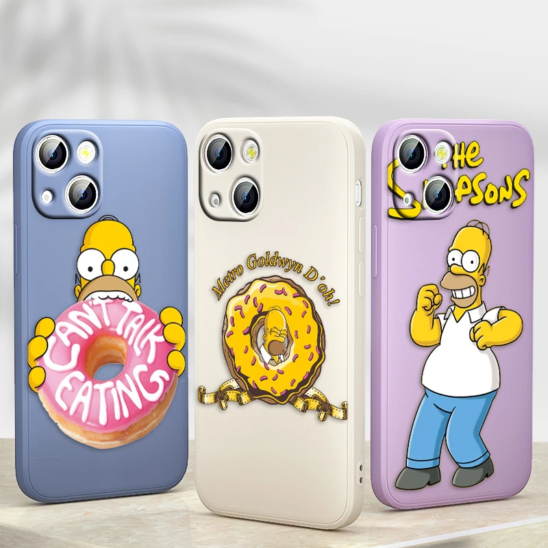 The Simpsons Funny Cartoon Case For Apple iPhone 14 13 12 Mini 11 Pro XS MAX XR X 8 7 6S SE Plus Liquid Rope Phone Cover Core |