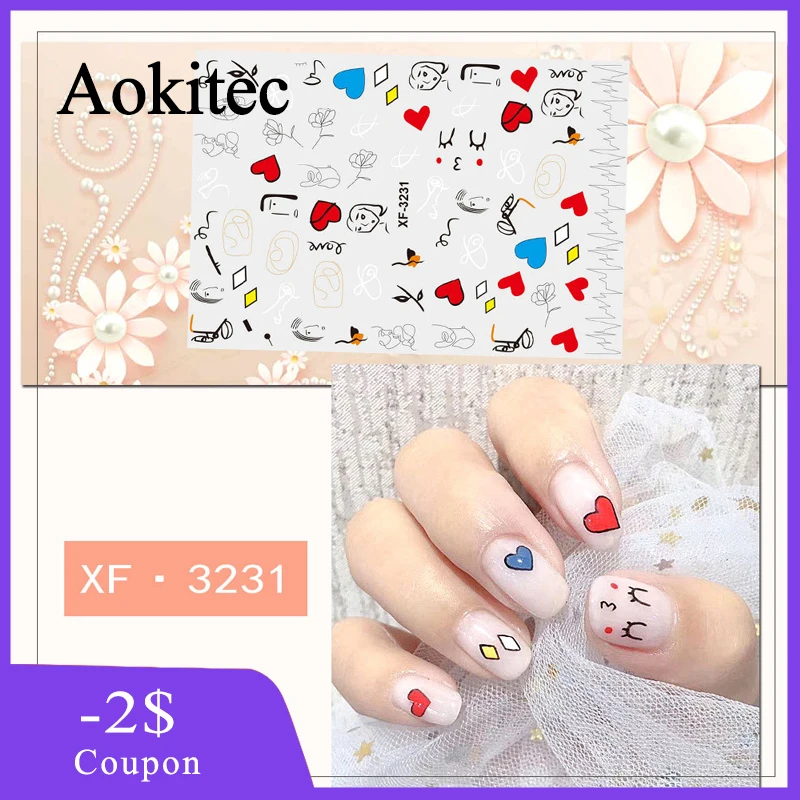 Aokitec мультфильм серии лак для ногтей переводная наклейка авокадо