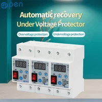 220v 40a adjustable reconnect over and under voltage protector relay protective overvoltage protection onoff rocker switc