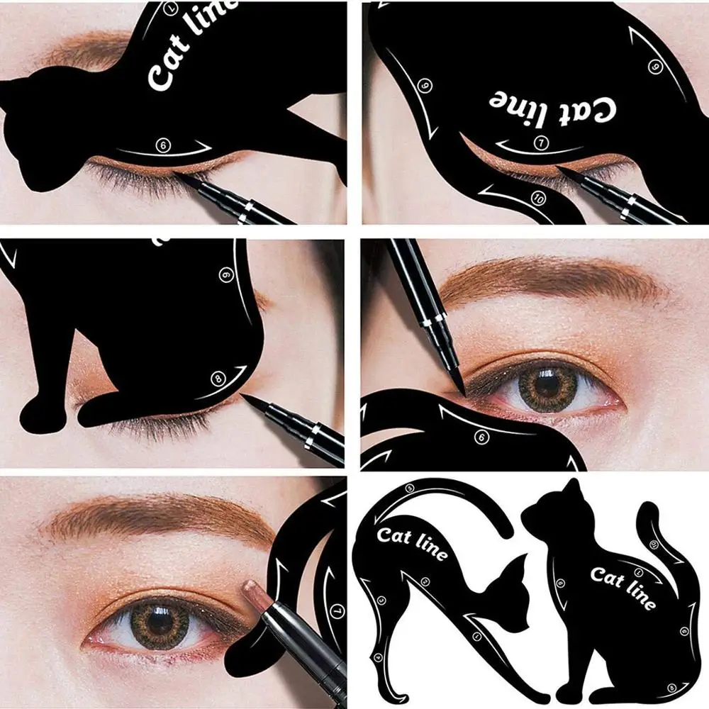 Шаблон для макияжа глаз Miji Mila Cat Eyeliner Stencil Smoky Eyeshadow Applicators Template Plate Professional Eye liner.