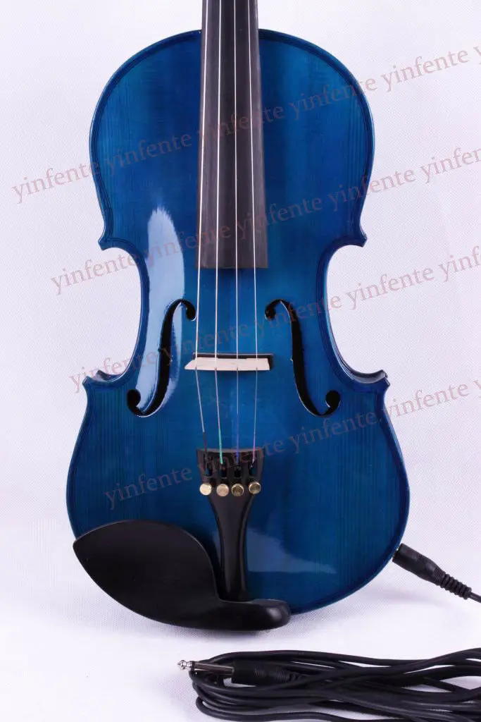 New 4/4 Violin electric Acoustic Fiddle Solid maple Spruce Blue Case Bow | Спорт и развлечения