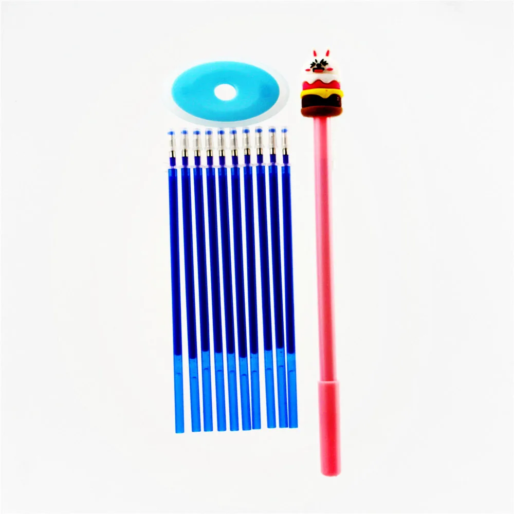 

12Pcs Doraemon Erasable Gel Pen Refills 0.5mm Blue and Black Ink Washable Handle Ballpoint Pens Stationery for School Office