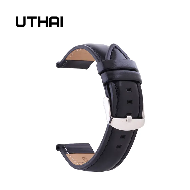 UTHAI P03 20 мм Телячья Натуральная кожа ремешок для часов с крокодиловым покрытием