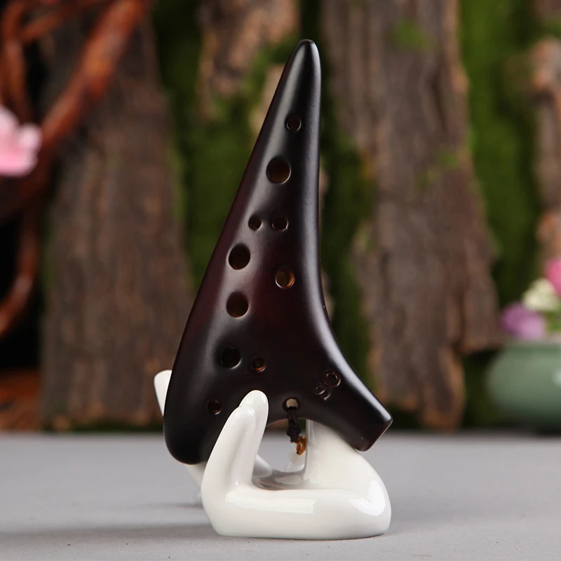 Коричневый черный фарфоровый узор окарина 12 отверстий SC key Wind музыкальный