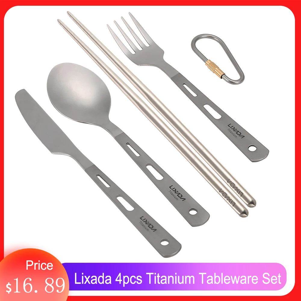 4 шт. столовые приборы из титана|Столовые для пикника| |