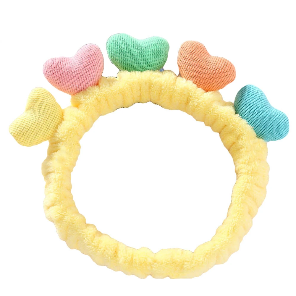 

Cute Heart Soft Elastic Headband Women Makeup Shower Face Washing Hair Band Headdress Headwear Hair Styling Decor Accessory