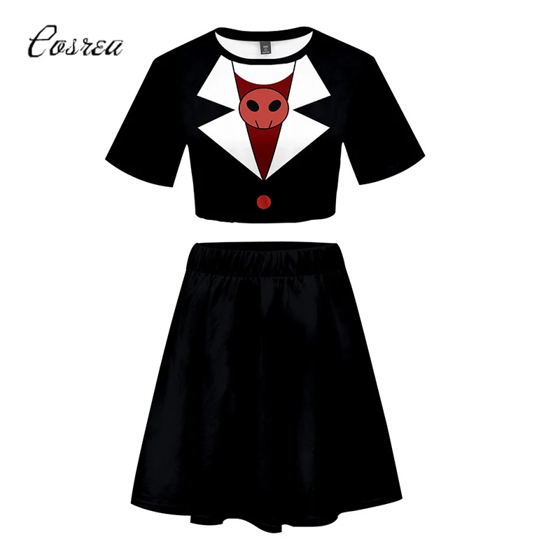 Cosrea Anime Alastor Costume Hazbin Cosplay Hotel Shirt Skirt Sport Suit Dress Charlie Tees Sexy Tops T Disfraz Women Girl | Тематическая