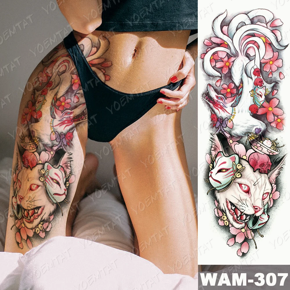 тату наклейки временные женские стикеры Большой татуировки рукава японский