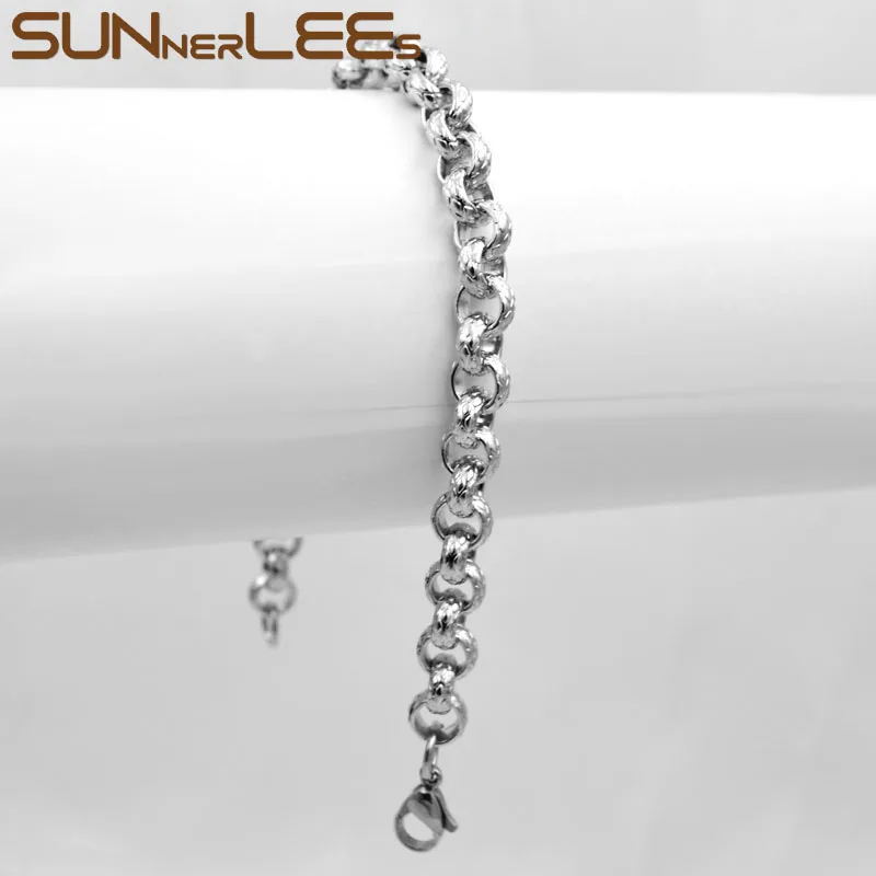 Браслет из нержавеющей стали SUNNERLEES 316L высокого качества 7 мм ювелирное изделие с