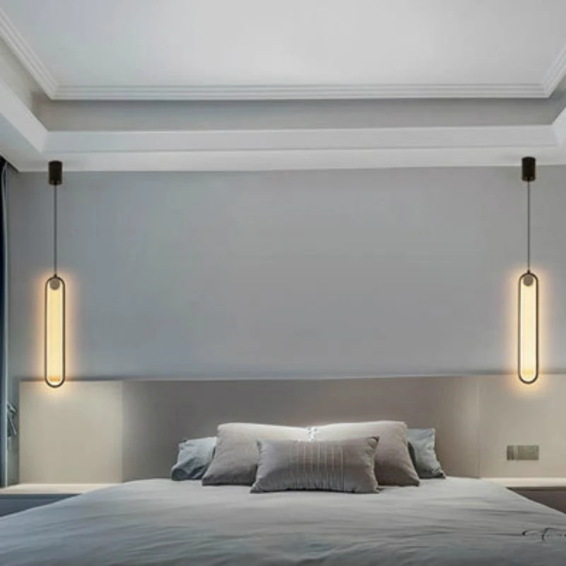 Lámpara colgante nórdica de anillo de aluminio, Simple, para dormitorio, comedor, muebles, decoración para sala de estar, luz LED CA 90-260V