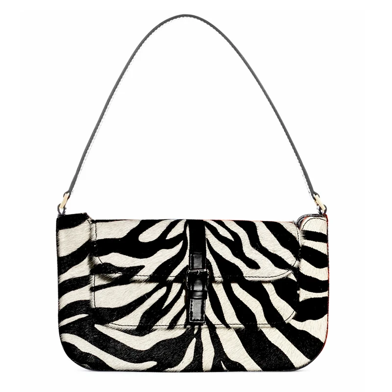 

Horse Hair Bag For Women Fashion Zebra Print Handbags Vintage Luxury Designer Tote Bags Brand Clutches Shoulder Bag