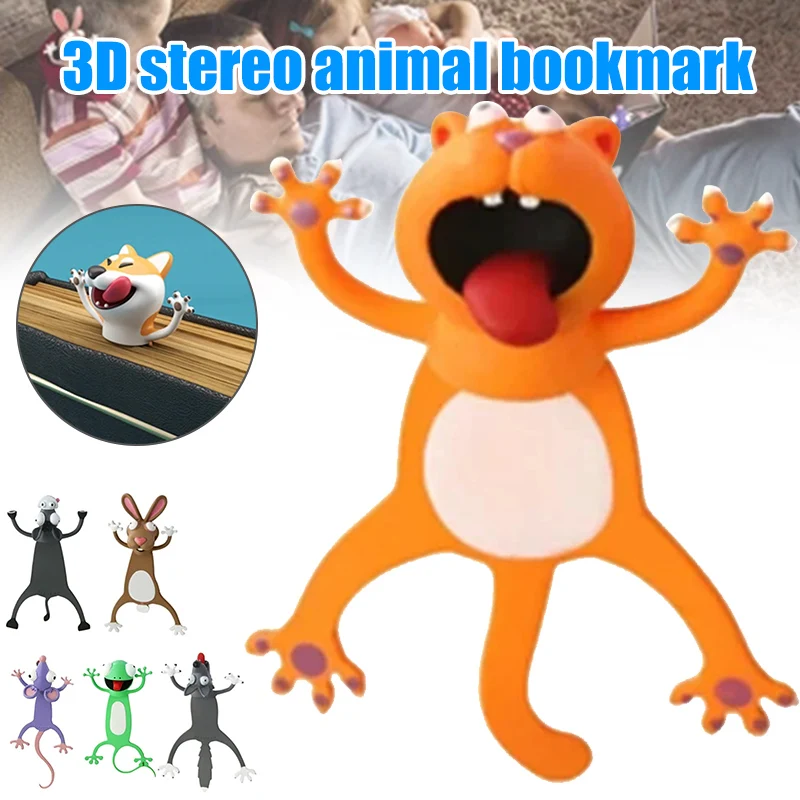 

Высокое качество Wacky закладки для более веселого чтения 3D стерео мультфильм милые животные закладки Wacky закладки DOG88