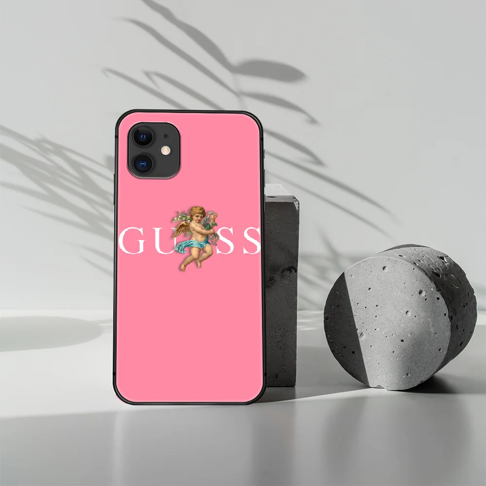 

French fashion luxury brand guess Phone Case Cover Hull For iphone 5 5s se 2020 6 6s 7 8 12 mini plus X XS XR 11 PRO MAX black