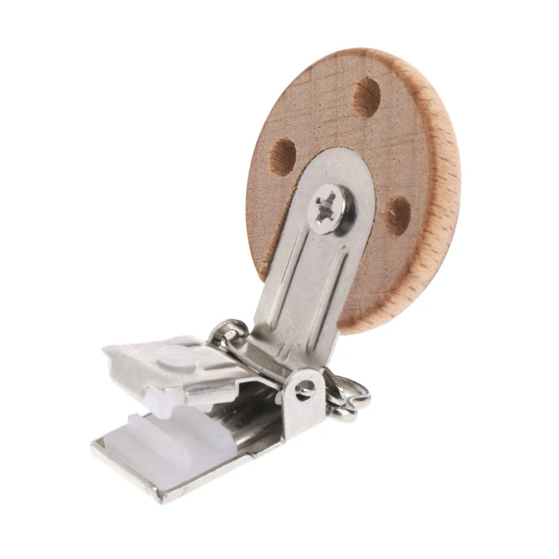 

20pcs Nipple Chain Accessories BPA Free Beech Wooden Pacifier Clip Baby DIY Pacifier Dummy Clip Soother Clasp Metal