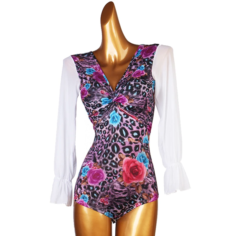 Новинка Женское боди с длинным рукавом для латинских танцев современный танец