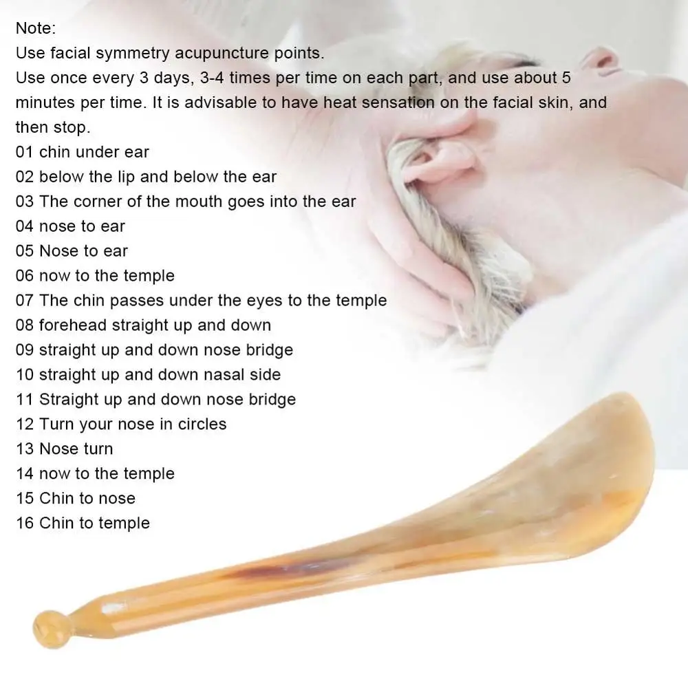 

Natural Horn Massage Scraping Board Detoxification Nourish Thins Faces Firming Skin Improve Blood Circulation Body Massage Tools