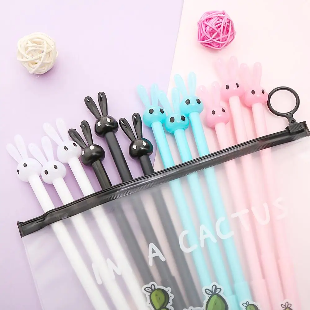 12 шт. Kawai корейский Кролик гелевая ручка Kawaii забавные аниме милые офисные