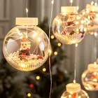 Светодиодная светильник рлянда-занавеска, Рождественский шар, украшения для рождественской елки Санта, украшения для дома, рождественские украшения, новогодний подарок, Рождество 2021, новогодние украшения гирлянда