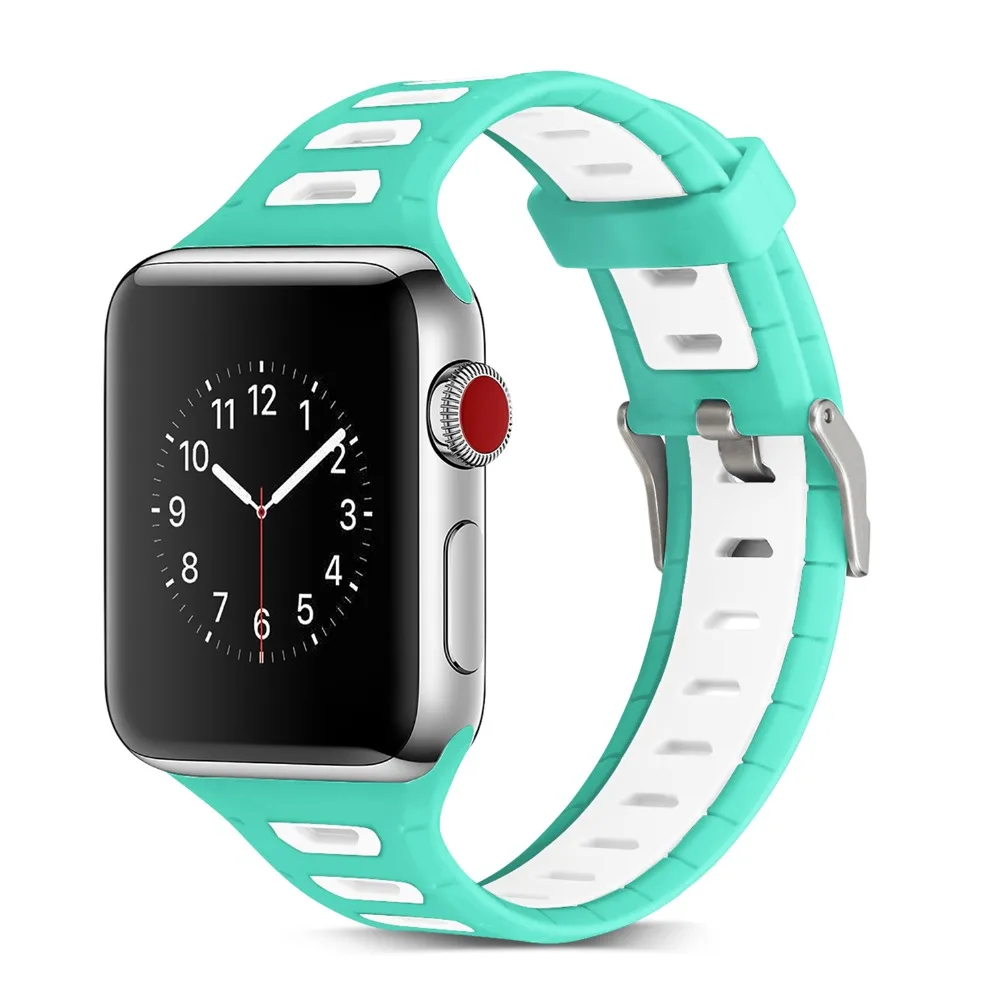 Водонепроницаемый силиконовый спортивный ремешок для Apple Watch Series 5 4 3 2 ремешки с