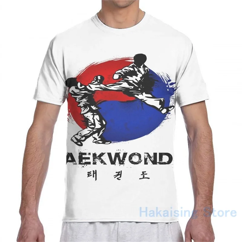 Мужская футболка для тхэквондо женская модная с принтом по всей длине топы