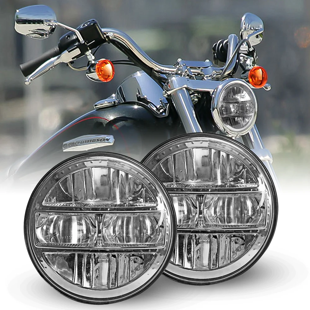 

60W 5.75 Inch Headlight With High Low Beam For Harley Dyna Softail Sportster 883 XL883 1200 FXCW 5 3/4"Headlamp