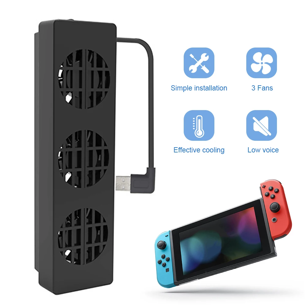 USB вентилятор охлаждения радиатор для игровой консоли Nintendo Switch с регулируемой