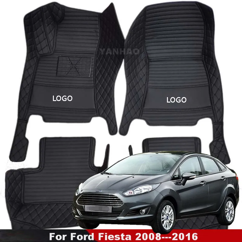 

Автомобильный напольный коврик для Ford Fiesta 2008 2009 2010 2011 2012 2013 2014 2015 2016, 3D коврики, кожаный коврик для салона, автомобильные аксессуары