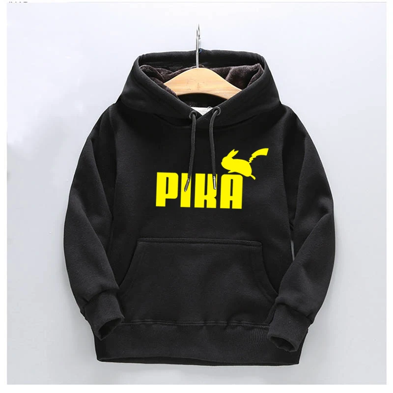 hoodies 6 Детские толстовки с капюшоном с принтом «Покемон Пикачу», свитшоты для мальчиков и девочек, осенне-зимняя теплая одежда, повседневные пуловеры для малышей - Цвет: hoodies 6