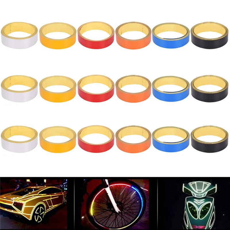 

1Pc Self Adhesive Warning Tape Stripe Car Motorcycle Reflective Film Car Styling Safety Mark Reflective Tapes Stickers 2cmx5m