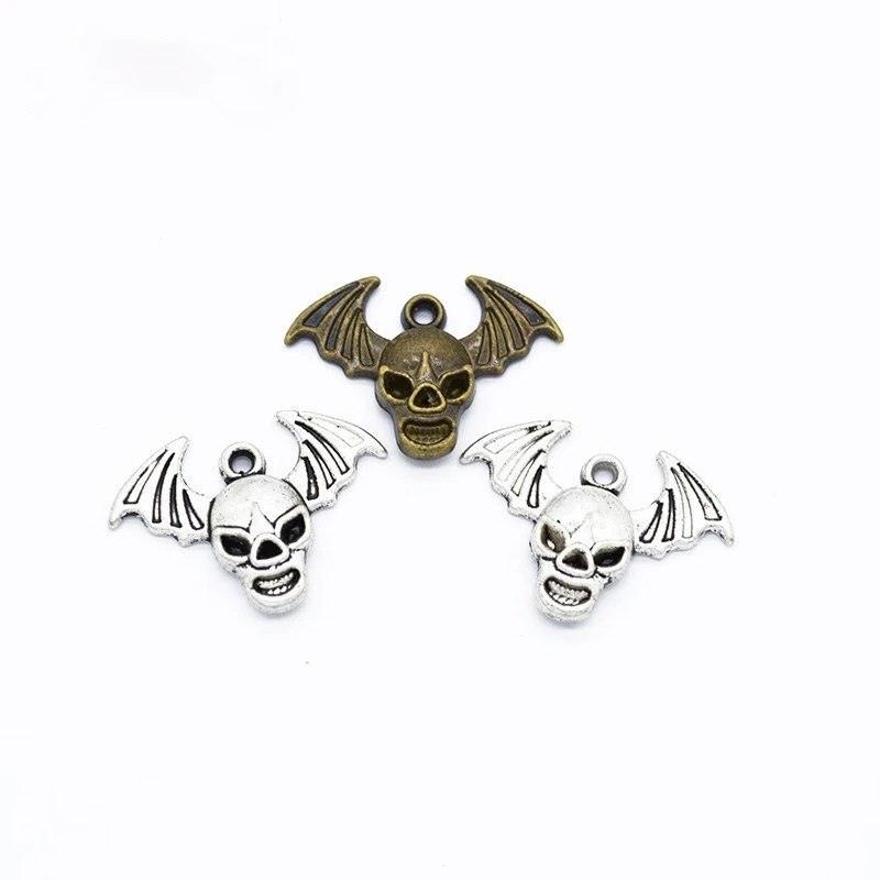 

Винтажные подвески в виде черепа, винтажные подвески из сплава, милые Подвески для браслетов, подвески «летучая мышь», сделай сам, ювелирные...