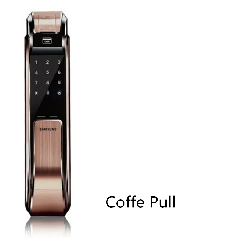 718 Coffe Pull SAMSUNG цифровой дверной замок с отпечатком пальца, нажимной ключ без ключа, SHS-P718 с отпечатком пальца, английская версия, большой врезной AML320 - Цвет: 718 Coffe Pull